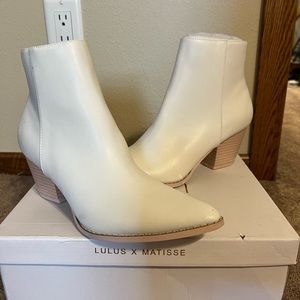 Lulu's white booties